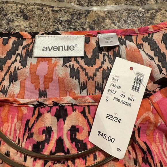 NWT Avenue Top Sheer Y2K Boho Coastal Grandma Cottage Kawaii Lolita Pink 22/24 - Picture 2 of 5